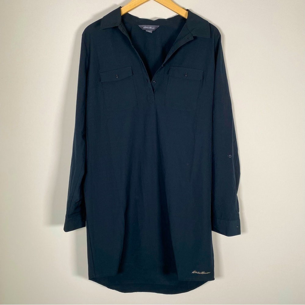 Eddie‎ Bauer Popover Roll Tab Sleeves Performance Athleisure Mini Dress Medium